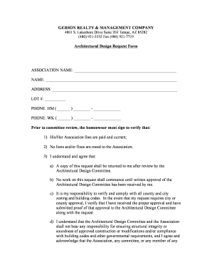 Architectural Change Request Form