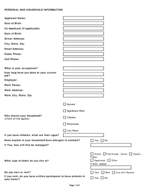 Pet Adoption Application Form