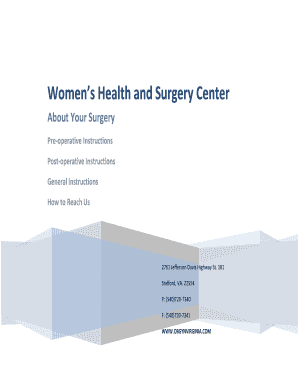 Pre-Operative and Post-Operative Instructions