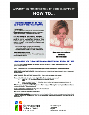 Application for Direction of School Support