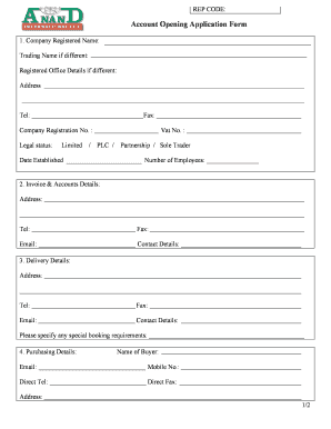 Account Opening Application Form