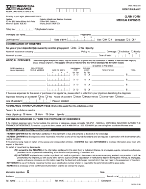 Group Insurance Medical Expense Claim Form