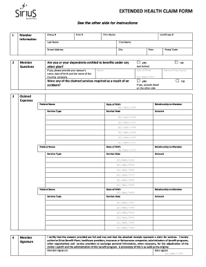 Extended Health Claim Form