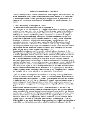 Personal Management Contract