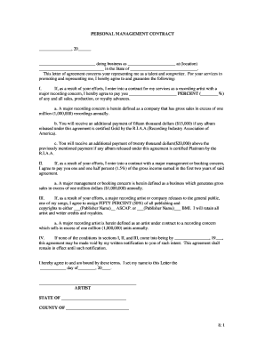 Personal Management Contract