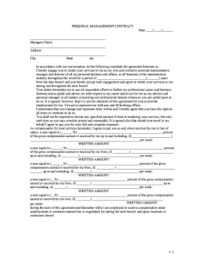 Personal Management Contract