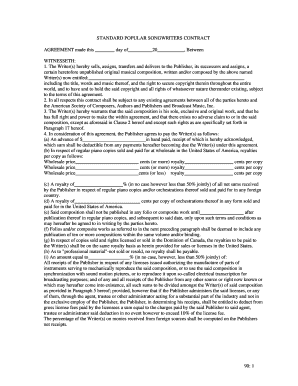 Standard Songwriters Contract