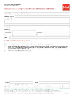 BJM Contract Notes and Statements Request Form