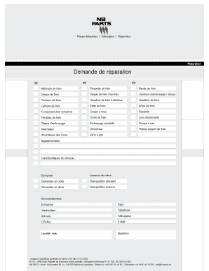 Demande de réparation