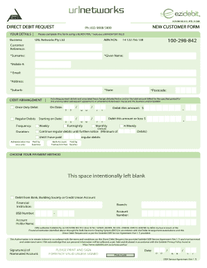 Direct Debit Request Form