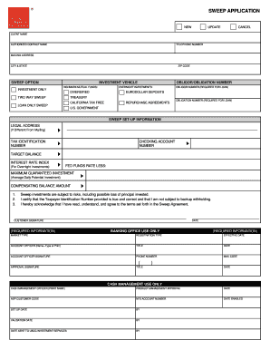 Sweep Application Form