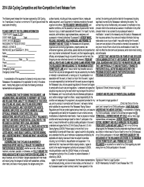 USA Cycling Event Release Form