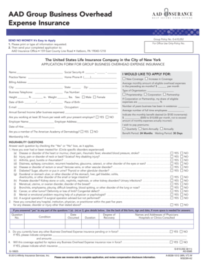 Group Business Overhead Expense Insurance Application