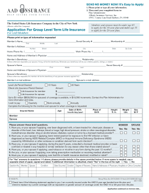 Group Level Term Life Insurance Application