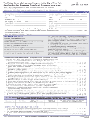 Business Overhead Expense Insurance Application