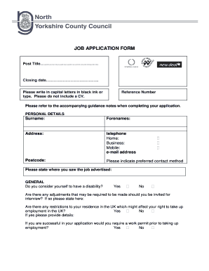 JOB APPLICATION FORM - Graham School