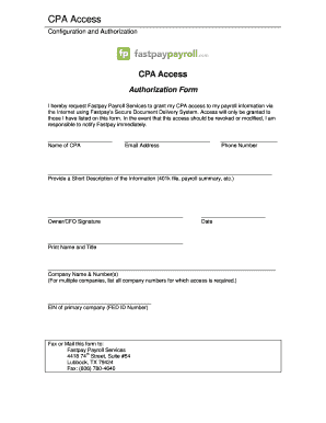CPA Access Authorization Form