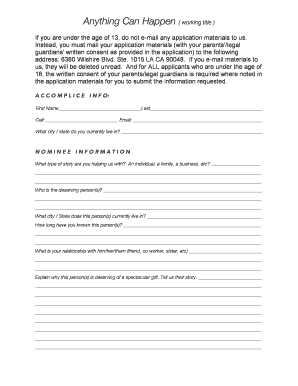 Anything Can Happen TV Show Application