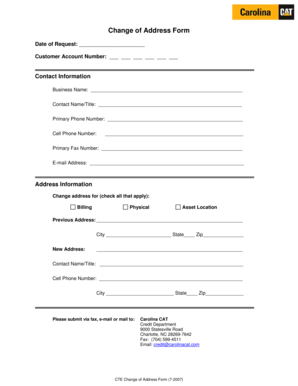 Change of Address Form