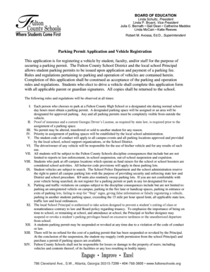 Fulton County School Parking Permit Application