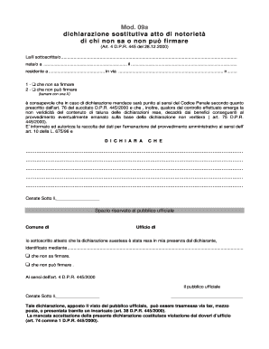 dichiarazione sostitutiva atto di notorietà