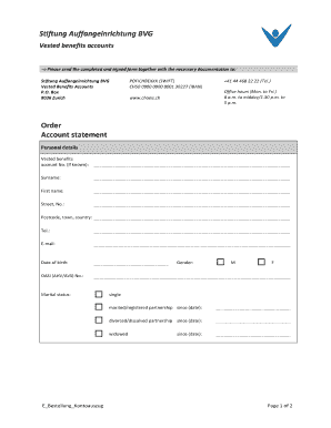 Anfrage Kontoauszug BVG-Gelder