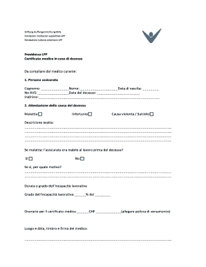 Certificato medico in caso di decesso