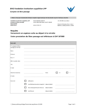 Formulaire de retrait de pension
