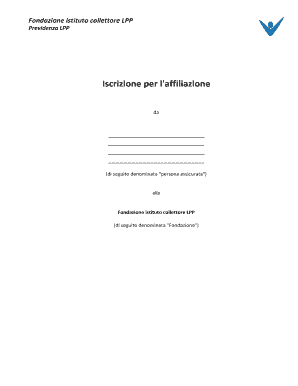 Iscrizione per l'affiliazione