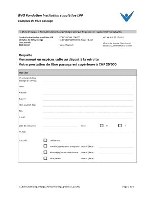 Formulaire de retrait de pension