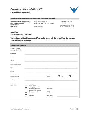 Modifica dati personali