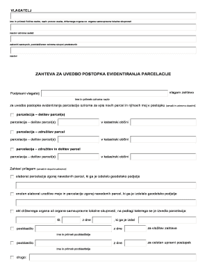 Request for Parcelation Registration Procedure