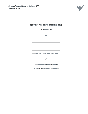 Iscrizione per l'affiliazione