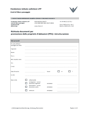 Richiesta documenti per promozione della proprietà d’abitazioni (PPA): ristrutturazione