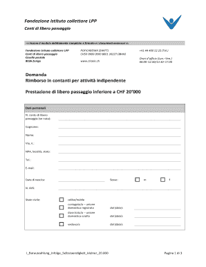 Formulaire de retrait de la caisse de pension pour l'exercice d'une activité indépendante