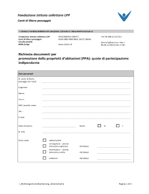 Richiesta documenti per promozione della proprietà d’abitazioni (PPA): quote di partecipazione indipendente
