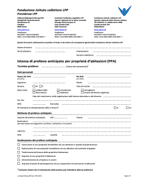 Istanza di prelievo anticipato per proprietà d’abitazioni (PPA)