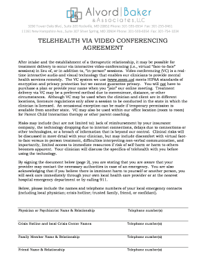 Telehealth Video Conferencing Agreement