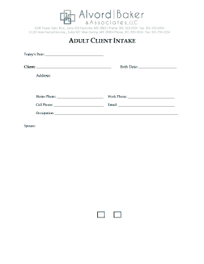 Adult Client Intake Form
