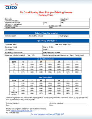 Air Conditioning Heat Pump Rebate Form