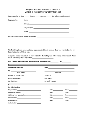 Freedom of Information Act Request Form