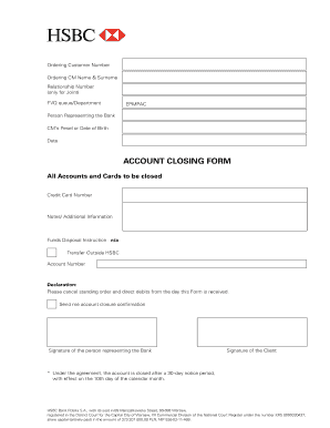 Account Closing Form