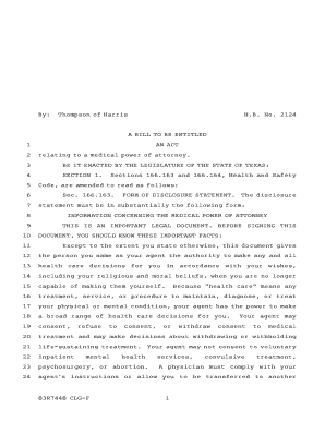 Texas Medical Power of Attorney Form