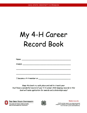 Ohio 4-H Career Record Book