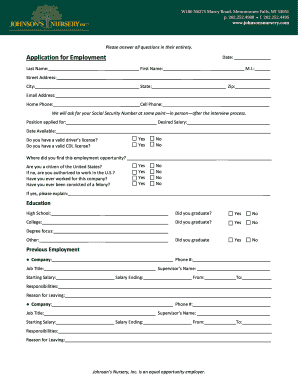 Employment Application Form