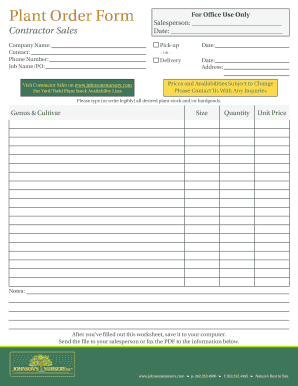 Plant Order Form