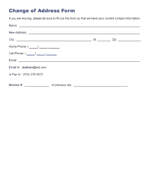 Change of Address Form