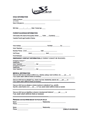 Child Care Waiver and Consent Form