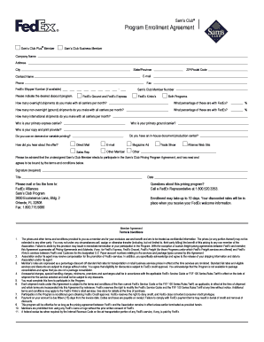 Sam's Club FedEx Program Enrollment Agreement
