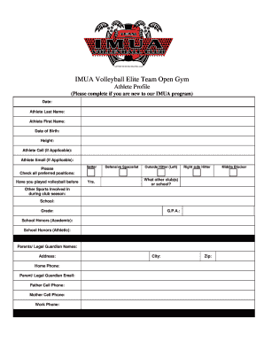 IMUA Volleyball Elite Team Open Gym Athlete Profile